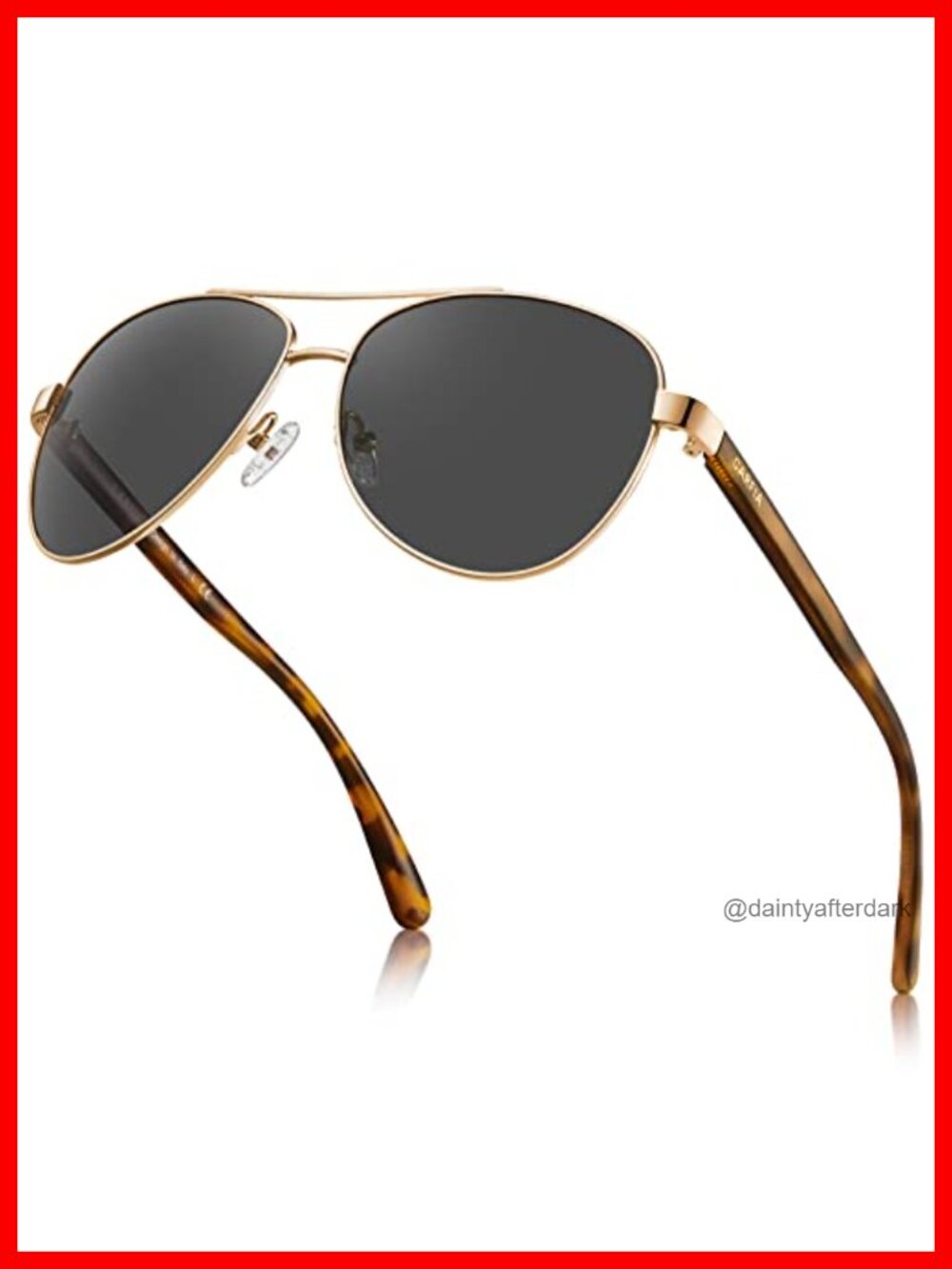 Polarized Pilot Sunglasses UV400 Metal Frame Adjustable Nose Pads Full Frame